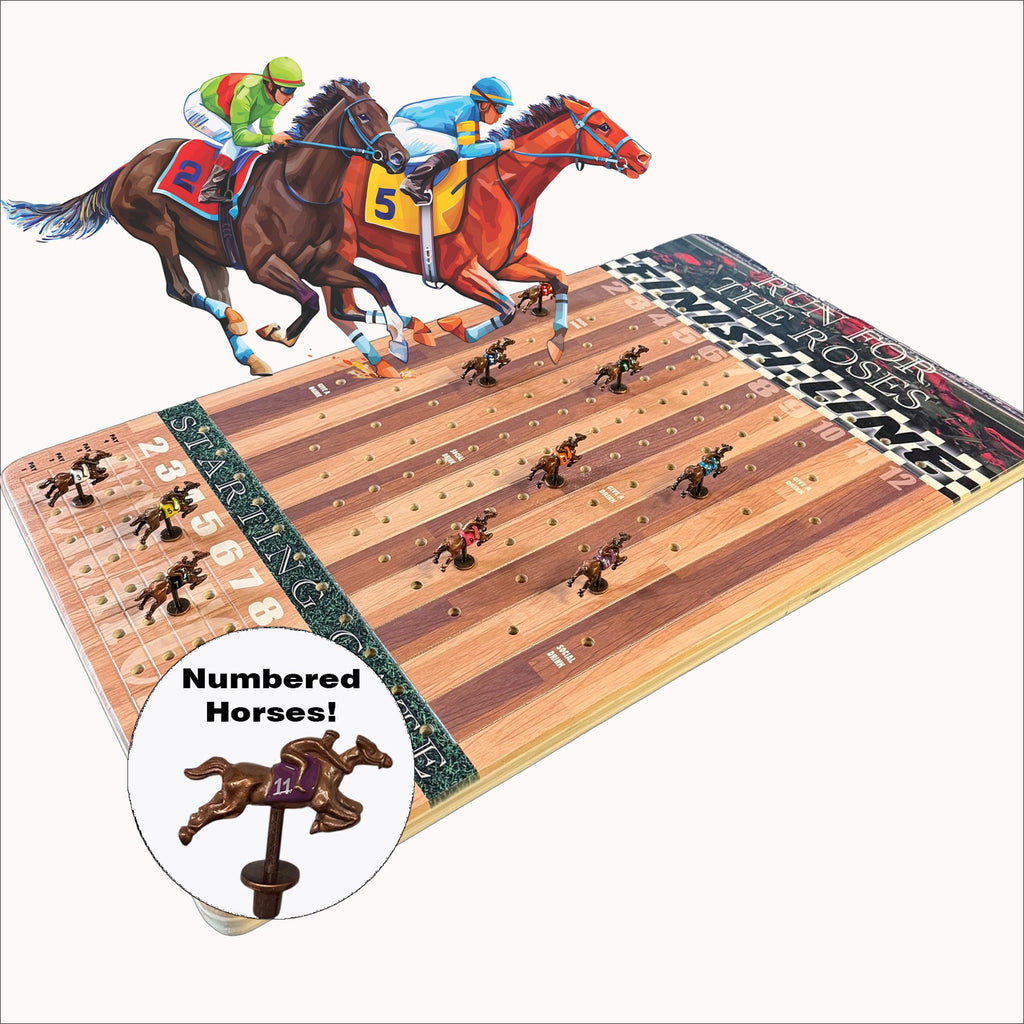 The Horse Race Party Game Brown Striped Track Edition - SJB-DIAMOND ELITES