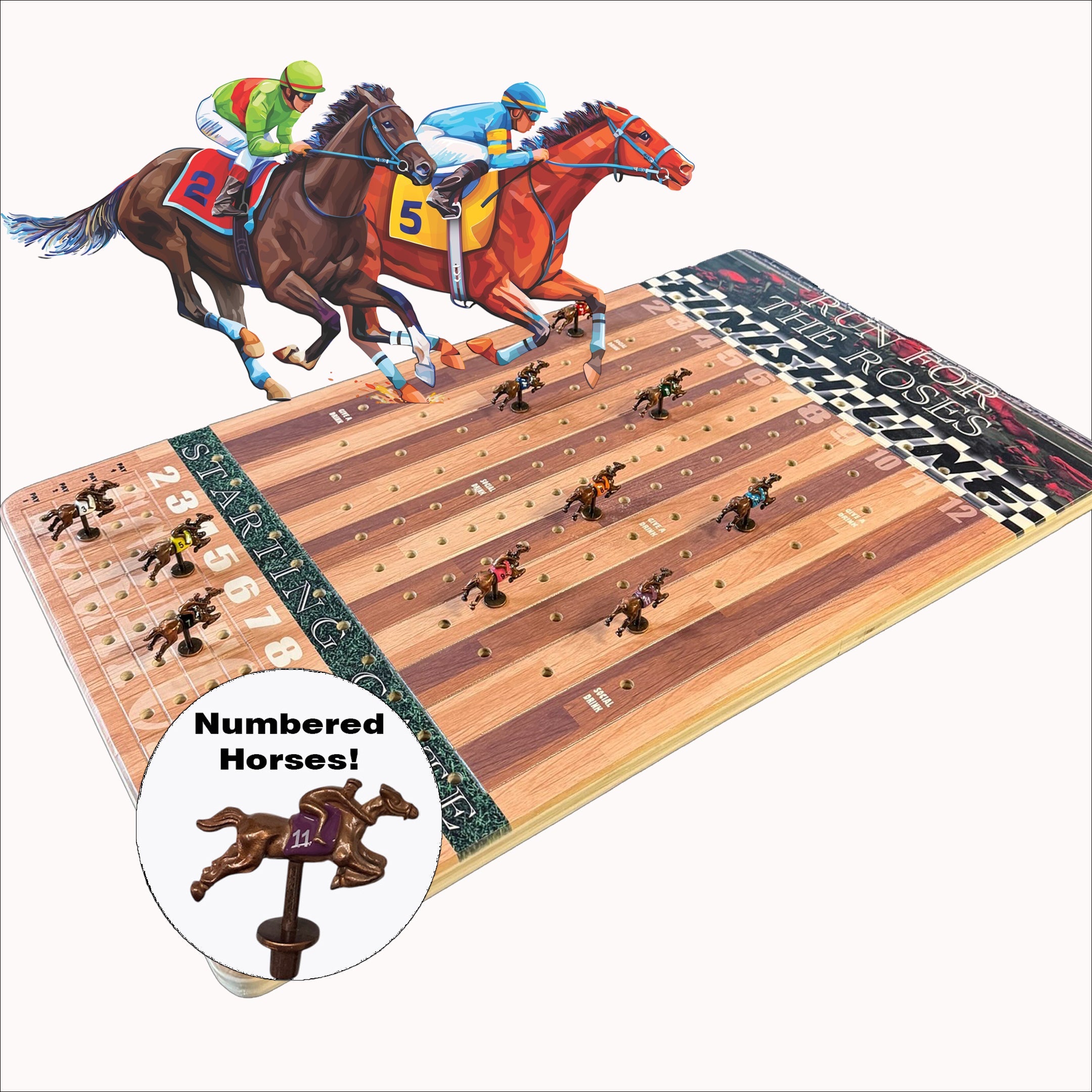 The Horse Race Party Game Brown Striped Track Edition - SJB-DIAMOND ELITES