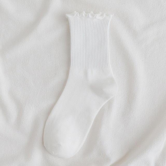 Little Flower Socks Girl's Socks Simple Solid Color Socks Women's Long Socks Kawaii Happy And Funny Breathable Socks For Women Stevvex