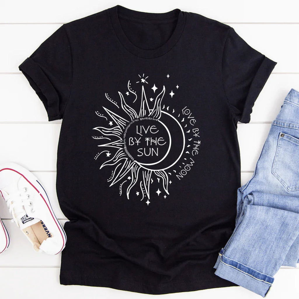 Live By The Sun Love By The Moon Tee - SJB-DIAMOND ELITES