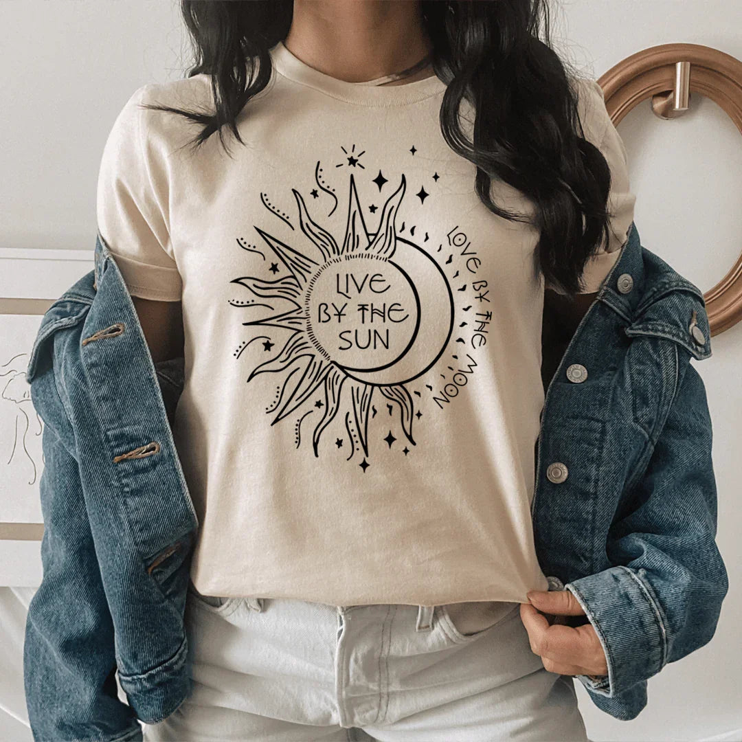 Live By The Sun Love By The Moon Tee - SJB-DIAMOND ELITES