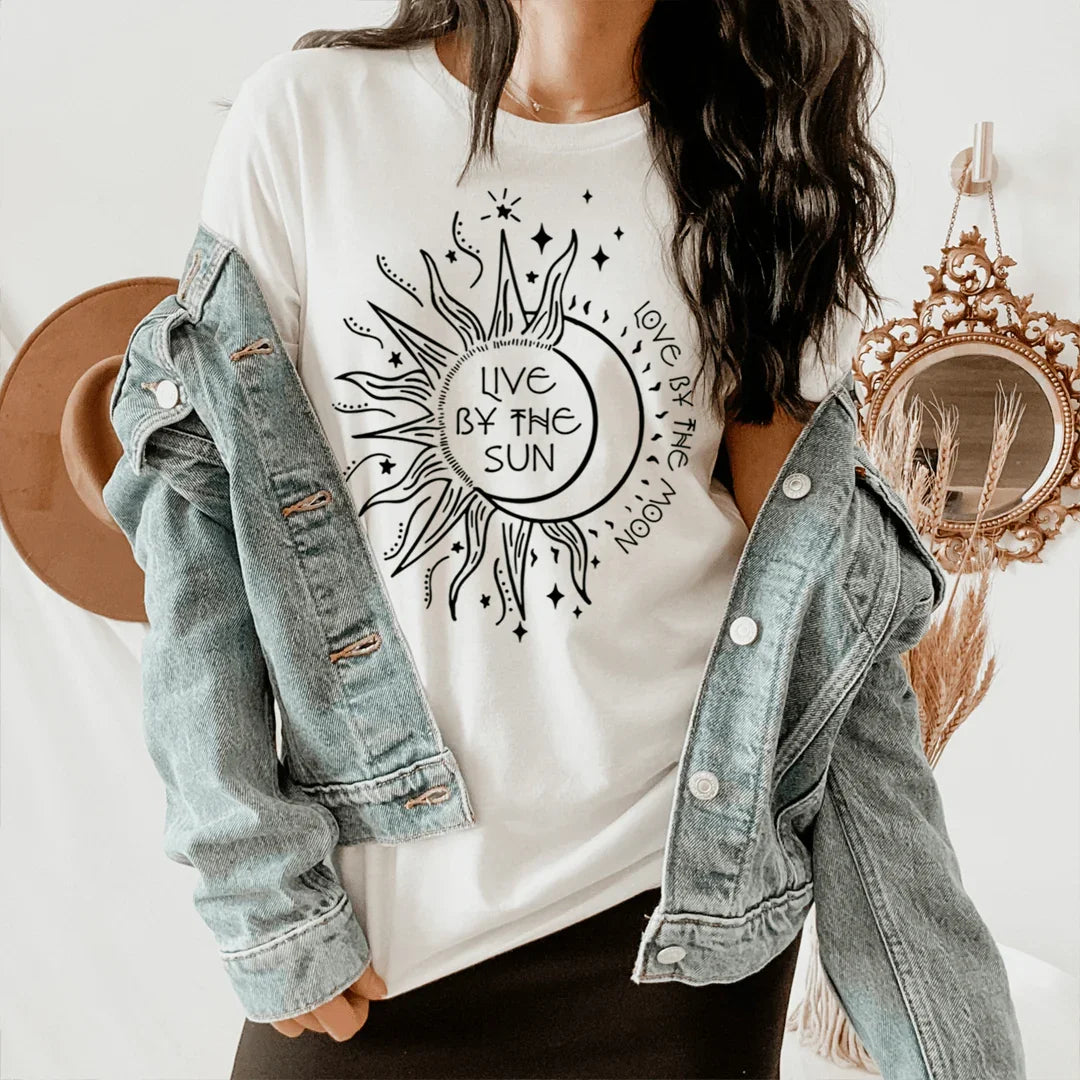 Live By The Sun Love By The Moon Tee - SJB-DIAMOND ELITES