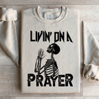 Living On A Prayer Skeleton Sweatshirt Peachy Sunday