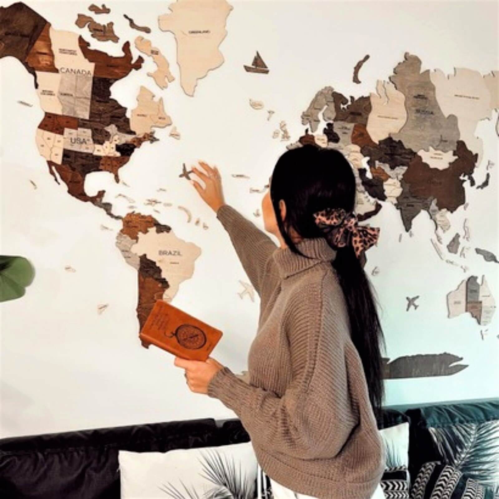 Brown Wall Art for Living Room Enjoy The Wood
