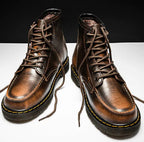 Men's High-Top Cowhide Martin Trendy Tooling Boots Pi-Mart