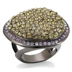 LO1694 Chocolate Gold Brass Ring – Multi-Color Crystal Statement Piece