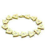 LO2002 - Matte Gold & Gold Brass Bracelet with AAA Grade CZ  in Clear
