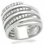 LO2075 Rhodium Brass Ring – AAA Clear CZ Solitaire (Bold & Brilliant)