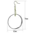 LO2706 - Reverse Two-Tone Iron Earrings with No Stone