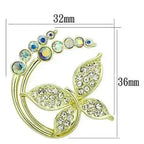 LO2861 - Flash Gold White Metal Brooches with Top Grade Crystal  in