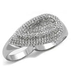 Rhodium-Plated Brass Ring – Dazzling Crystal Statement Piece