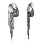 Cobalt Black Brass Earrings with AAA CZ LO4191 - Femstylo