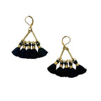 Lola Fan Tassel Earrings Boho Indian Cotton Tassels Zinc Alloy Handcrafted BandsCo Straps