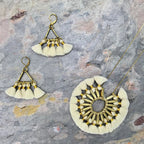 Lola Fan Tassel Earrings Boho Indian Cotton Tassels Zinc Alloy Handcrafted BandsCo Straps
