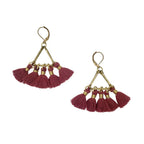 Lola Fan Tassel Earrings Boho Indian Cotton Tassels Zinc Alloy Handcrafted BandsCo Straps