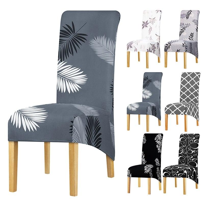 Long Backrest High Elastic Chair Cover European Backrest Seat Cover Home Washable Living Room Restaurant Hotel Party Banquet Dining Chair Cover Stretch Chair Slipcover, Spandex Elastic Removable Washable Chair Seat Covers Protector for Dining Room Stevvex