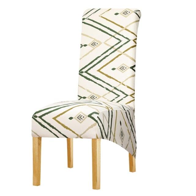 Long Backrest High Elastic Chair Cover European Backrest Seat Cover Home Washable Living Room Restaurant Hotel Party Banquet Dining Chair Cover Stretch Chair Slipcover, Spandex Elastic Removable Washable Chair Seat Covers Protector for Dining Room Stevvex