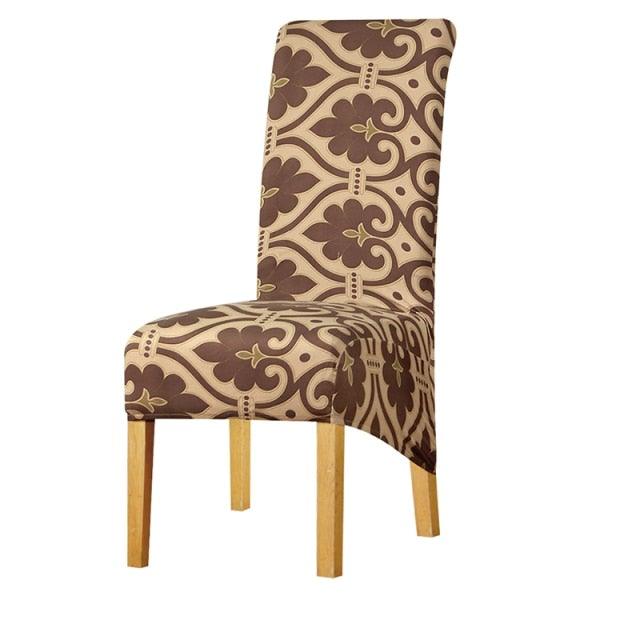 Long Backrest High Elastic Chair Cover European Backrest Seat Cover Home Washable Living Room Restaurant Hotel Party Banquet Dining Chair Cover Stretch Chair Slipcover, Spandex Elastic Removable Washable Chair Seat Covers Protector for Dining Room Stevvex