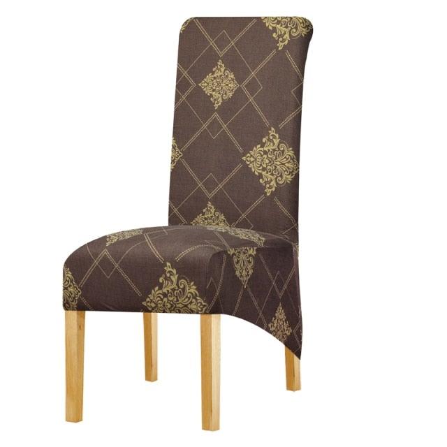 Long Backrest High Elastic Chair Cover European Backrest Seat Cover Home Washable Living Room Restaurant Hotel Party Banquet Dining Chair Cover Stretch Chair Slipcover, Spandex Elastic Removable Washable Chair Seat Covers Protector for Dining Room Stevvex