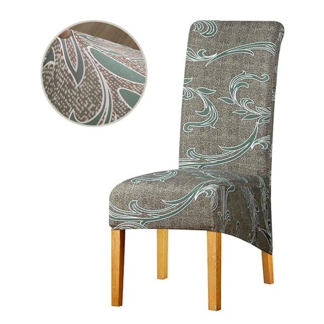 Long Backrest High Elastic Chair Cover European Backrest Seat Cover Home Washable Living Room Restaurant Hotel Party Banquet Dining Chair Cover Stretch Chair Slipcover, Spandex Elastic Removable Washable Chair Seat Covers Protector for Dining Room Stevvex