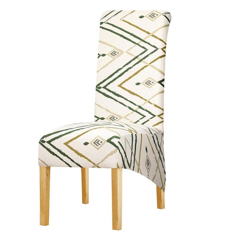 Long Backrest High Elastic Chair Cover European Backrest Seat Cover Home Washable Living Room Restaurant Hotel Party Banquet Dining Chair Cover Stretch Chair Slipcover, Spandex Elastic Removable Washable Chair Seat Covers Protector for Dining Room Stevvex