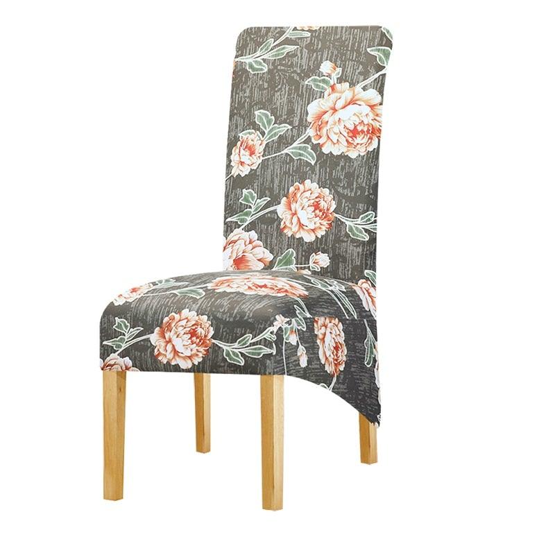 Long Backrest High Elastic Chair Cover European Backrest Seat Cover Home Washable Living Room Restaurant Hotel Party Banquet Dining Chair Cover Stretch Chair Slipcover, Spandex Elastic Removable Washable Chair Seat Covers Protector for Dining Room Stevvex