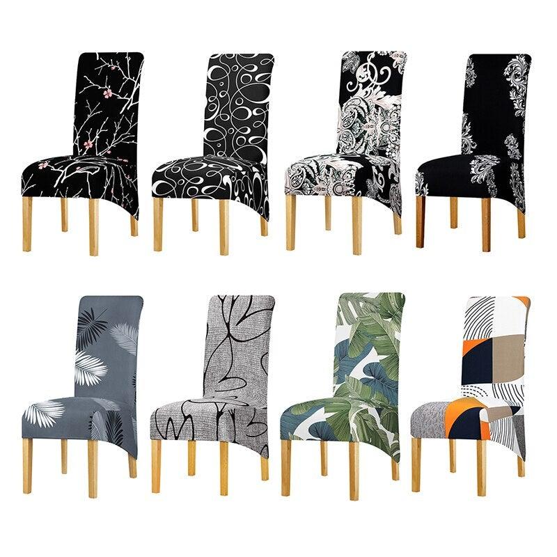 Long Backrest High Elastic Chair Cover European Backrest Seat Cover Home Washable Living Room Restaurant Hotel Party Banquet Dining Chair Cover Stretch Chair Slipcover, Spandex Elastic Removable Washable Chair Seat Covers Protector for Dining Room Stevvex