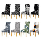 Long Backrest High Elastic Chair Cover European Backrest Seat Cover Home Washable Living Room Restaurant Hotel Party Banquet Dining Chair Cover Stretch Chair Slipcover, Spandex Elastic Removable Washable Chair Seat Covers Protector for Dining Room Stevvex
