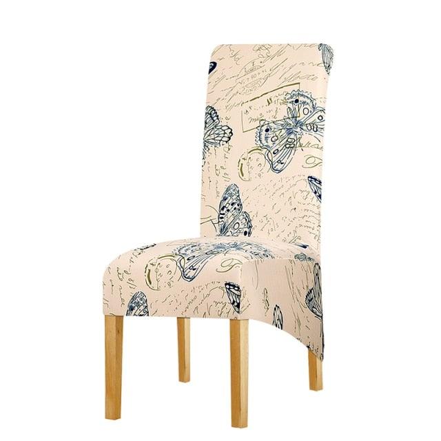 Long Backrest High Elastic Chair Cover European Backrest Seat Cover Home Washable Living Room Restaurant Hotel Party Banquet Dining Chair Cover Stretch Chair Slipcover, Spandex Elastic Removable Washable Chair Seat Covers Protector for Dining Room Stevvex