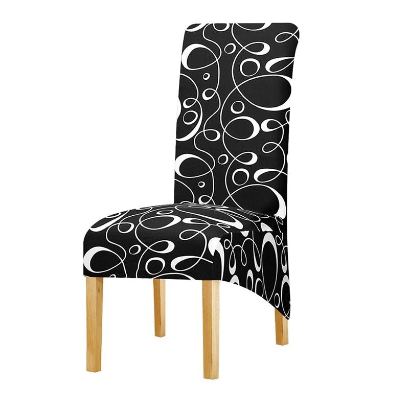 Long Backrest High Elastic Chair Cover European Backrest Seat Cover Home Washable Living Room Restaurant Hotel Party Banquet Dining Chair Cover Stretch Chair Slipcover, Spandex Elastic Removable Washable Chair Seat Covers Protector for Dining Room Stevvex