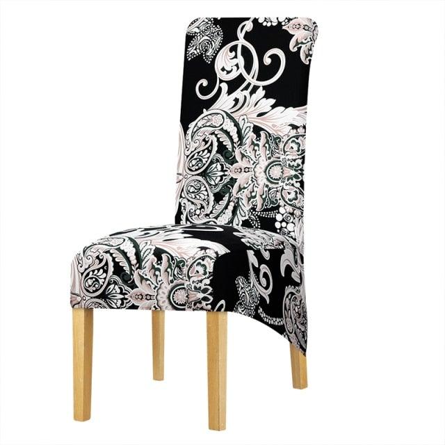 Long Backrest High Elastic Chair Cover European Backrest Seat Cover Home Washable Living Room Restaurant Hotel Party Banquet Dining Chair Cover Stretch Chair Slipcover, Spandex Elastic Removable Washable Chair Seat Covers Protector for Dining Room Stevvex
