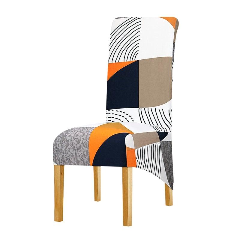 Long Backrest High Elastic Chair Cover European Backrest Seat Cover Home Washable Living Room Restaurant Hotel Party Banquet Dining Chair Cover Stretch Chair Slipcover, Spandex Elastic Removable Washable Chair Seat Covers Protector for Dining Room Stevvex