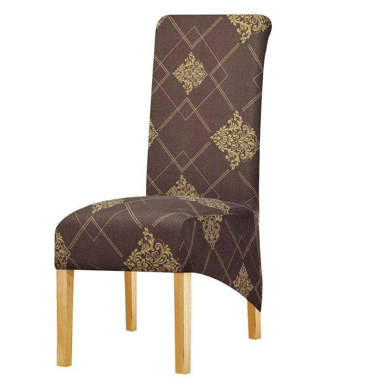 Long Backrest High Elastic Chair Cover European Backrest Seat Cover Home Washable Living Room Restaurant Hotel Party Banquet Dining Chair Cover Stretch Chair Slipcover, Spandex Elastic Removable Washable Chair Seat Covers Protector for Dining Room Stevvex