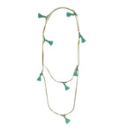 Long Cotton Tassel Necklace 25in Multiway Boho Layering Necklace Handmade India BandsCo Straps