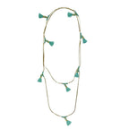 Long Cotton Tassel Necklace 25in Multiway Boho Layering Necklace Handmade India BandsCo Straps