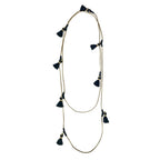 Long Cotton Tassel Necklace 25in Multiway Boho Layering Necklace Handmade India BandsCo Straps