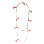 Long Cotton Tassel Necklace 25in Multiway Boho Layering Necklace Handmade India BandsCo Straps