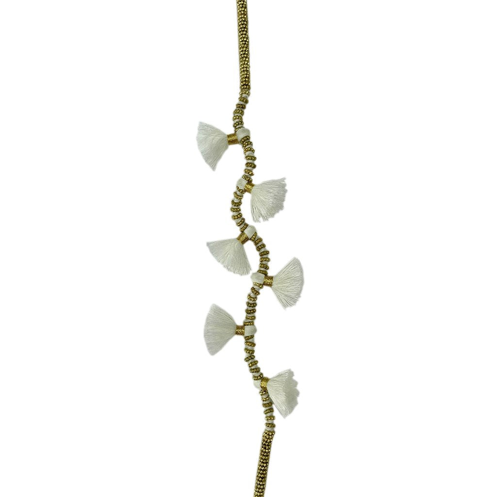 Long Cotton Tassel Necklace 23" Handmade Boho Indian Style Zinc Alloy Beads BandsCo Straps