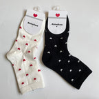 Long Cute Socks Women Cotton Love Heart With Print Kawaii Beautiful Ladies Designer Socks Winter Warm Socks High Art Warm Socks For Men And Women Stevvex