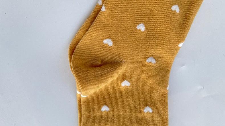 Long Cute Socks Women Cotton Love Heart With Print Kawaii Beautiful Ladies Designer Socks Winter Warm Socks High Art Warm Socks For Men And Women Stevvex