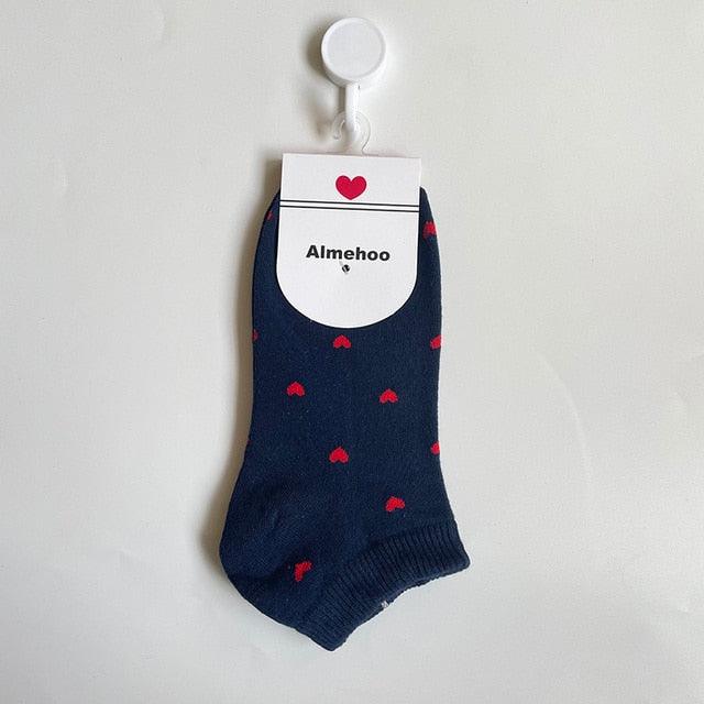 Long Cute Socks Women Cotton Love Heart With Print Kawaii Beautiful Ladies Designer Socks Winter Warm Socks High Art Warm Socks For Men And Women Stevvex