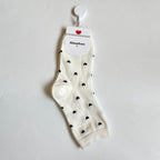 Long Cute Socks Women Cotton Love Heart With Print Kawaii Beautiful Ladies Designer Socks Winter Warm Socks High Art Warm Socks For Men And Women Stevvex