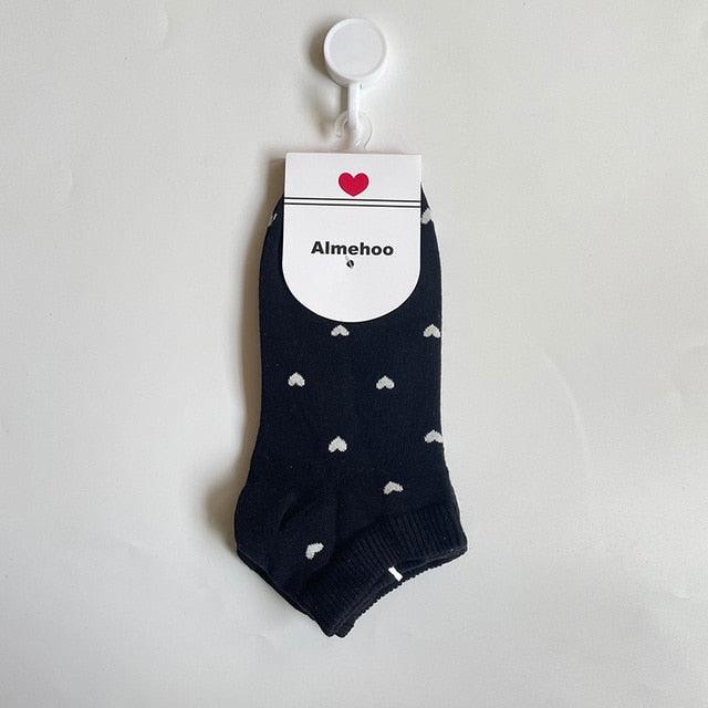 Long Cute Socks Women Cotton Love Heart With Print Kawaii Beautiful Ladies Designer Socks Winter Warm Socks High Art Warm Socks For Men And Women Stevvex