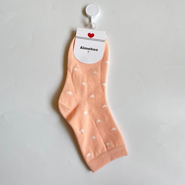 Long Cute Socks Women Cotton Love Heart With Print Kawaii Beautiful Ladies Designer Socks Winter Warm Socks High Art Warm Socks For Men And Women Stevvex