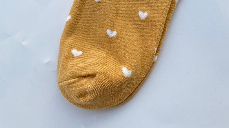 Long Cute Socks Women Cotton Love Heart With Print Kawaii Beautiful Ladies Designer Socks Winter Warm Socks High Art Warm Socks For Men And Women Stevvex