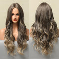 Long Honey Brown Synthetic Wigs with Side Bangs Natural Wave Wigs for Afro American Women Heat Resistant Cosplay Party Daily Use Wigs For Black Women Cosplay Wigs For Women Stevvex