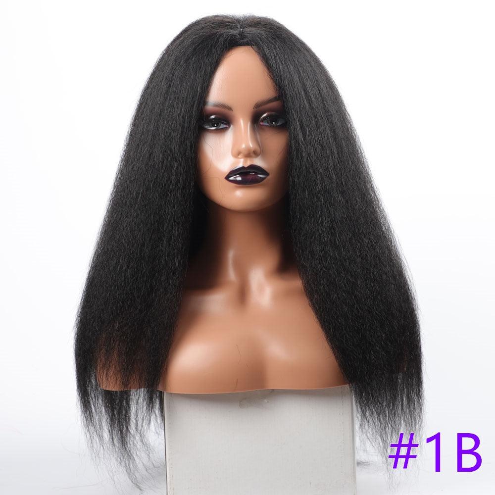 Long Kinky Straight Synthetic Wigs for Black Women
