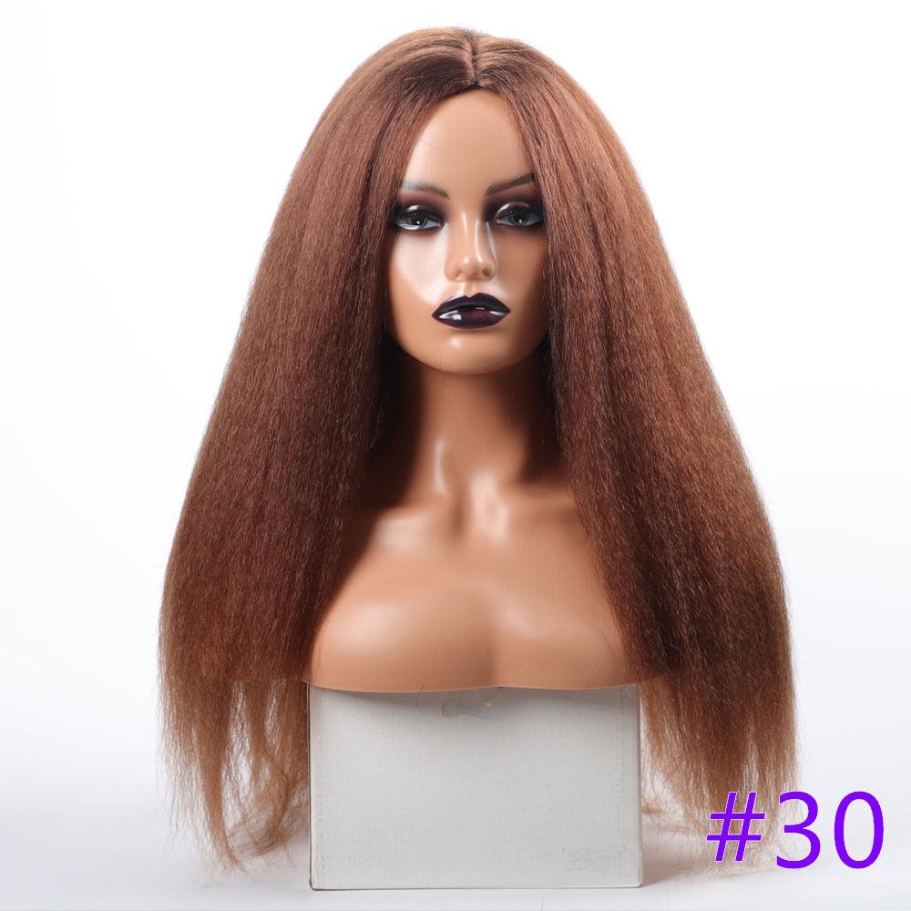 Long Kinky Straight Synthetic Wigs for Black Women