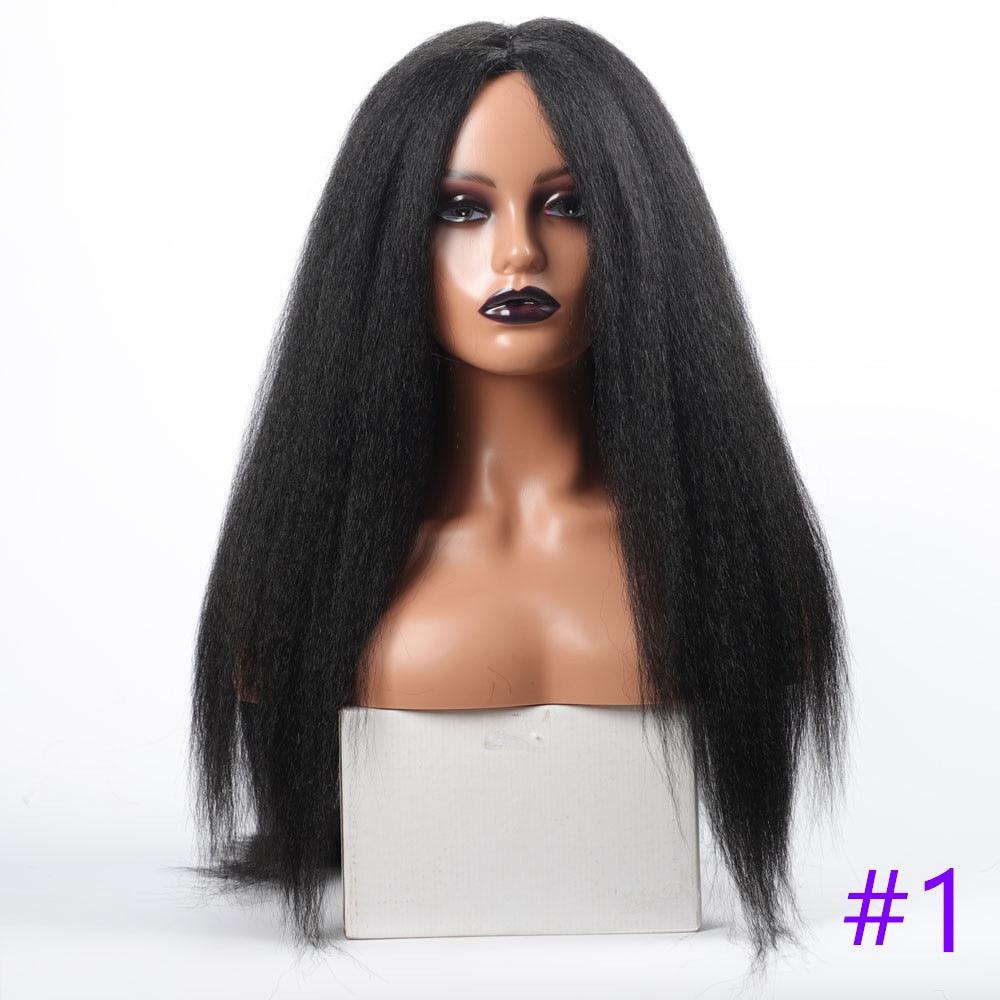 Long Kinky Straight Synthetic Wigs for Black Women
