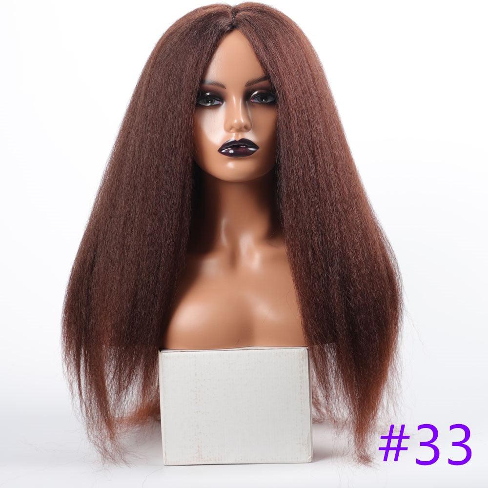 Long Kinky Straight Synthetic Wigs for Black Women